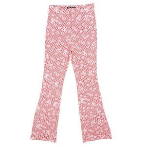 ZARA Orange Daisy Print Flare Bottom Pants - Size Medium